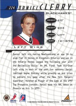 1997-98 Pinnacle Be a Player #224 Daniel Cleary Back