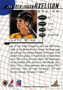 1997-98 Pinnacle Be a Player #238 P.J. Axelsson Back