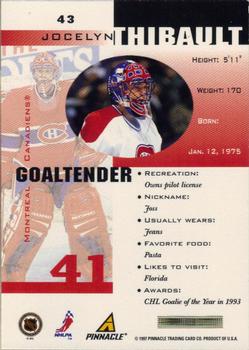 1997-98 Pinnacle Inside #43 Jocelyn Thibault Back