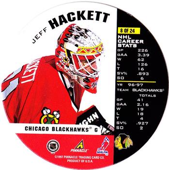 1997-98 Pinnacle Inside - Stoppers #8 Jeff Hackett Back