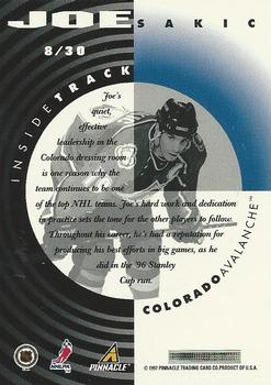 1997-98 Pinnacle Inside - Inside Track #8 Joe Sakic Back
