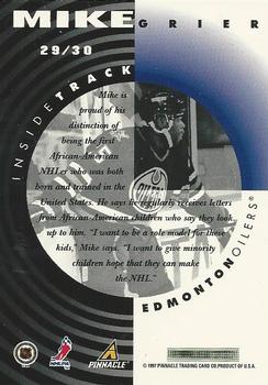 1997-98 Pinnacle Inside - Inside Track #29 Mike Grier Back