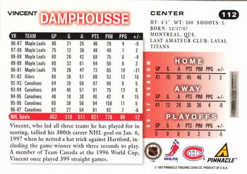 1997-98 Score #112 Vincent Damphousse Back