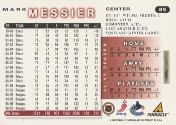 1997-98 Score #85 Mark Messier Back