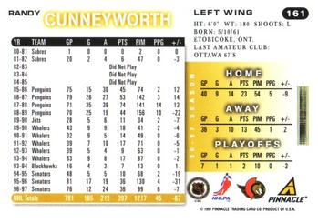 1997-98 Score #161 Randy Cunneyworth Back