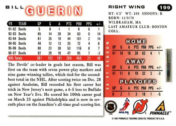 1997-98 Score #199 Bill Guerin Back