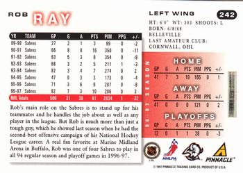 1997-98 Score #242 Rob Ray Back