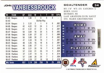 1997-98 Score #34 John Vanbiesbrouck Back