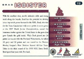 1997-98 Score #72 Brad Isbister Back
