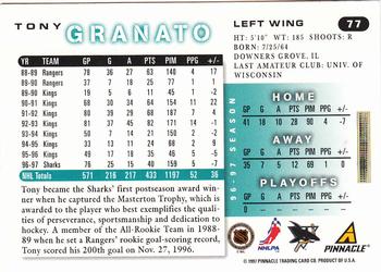 1997-98 Score #77 Tony Granato Back