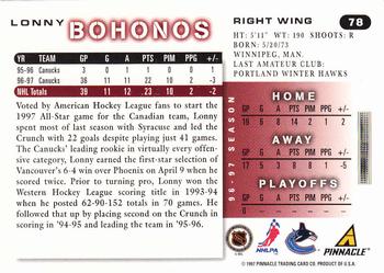 1997-98 Score #78 Lonny Bohonos Back