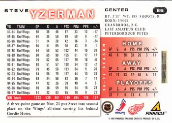 1997-98 Score #86 Steve Yzerman Back