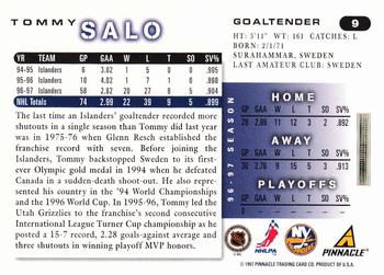 1997-98 Score #9 Tommy Salo Back
