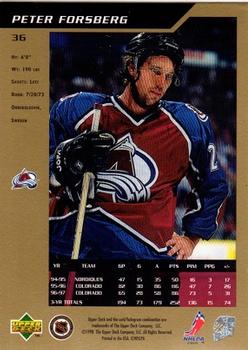 1997-98 SP Authentic #36 Peter Forsberg Back