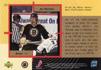 1997-98 SP Authentic #171 Joe Thornton Back