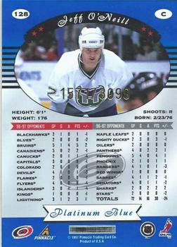 1997-98 Pinnacle Totally Certified - Platinum Blue #128 Jeff O'Neill Back