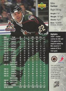 1997-98 Upper Deck #128 Mike Gartner Back