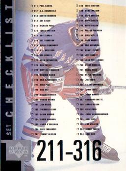 1997-98 Upper Deck #419 Checklist: 211-316 Front