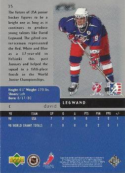 1997-98 Upper Deck Black Diamond #35 David Legwand Back