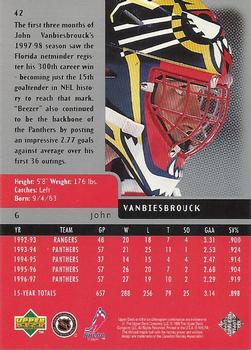 1997-98 Upper Deck Black Diamond #42 John Vanbiesbrouck Back