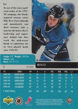 1997-98 Upper Deck Black Diamond #64 Mike Ricci Back