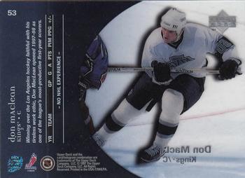 1997-98 Upper Deck Ice #53 Donald MacLean Back