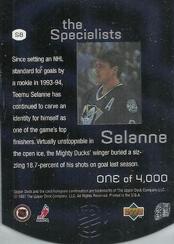 1997-98 Upper Deck - The Specialists #S8 Teemu Selanne Back