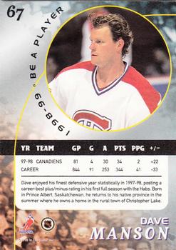 1998-99 Be a Player #67 Dave Manson Back