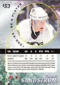 1998-99 Be a Player #153 Tomas Sandstrom Back