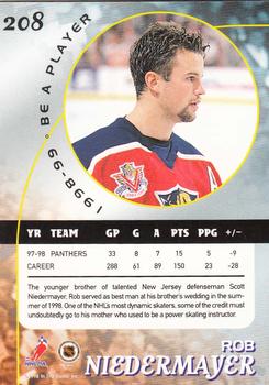 1998-99 Be a Player #208 Rob Niedermayer Back