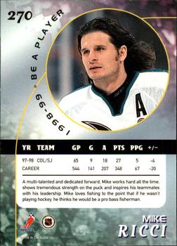 1998-99 Be a Player #270 Mike Ricci Back