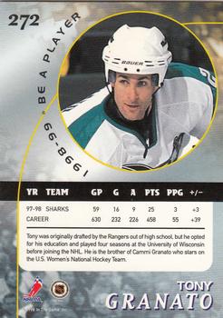 1998-99 Be a Player #272 Tony Granato Back
