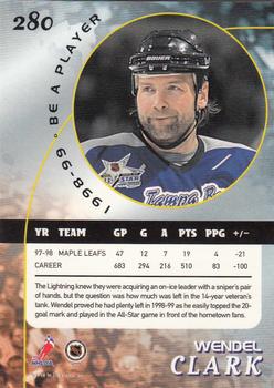 1998-99 Be a Player #280 Wendel Clark Back