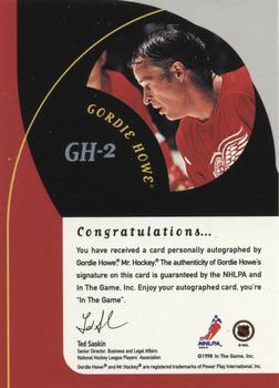 1998-99 Be a Player - All-Star Legend Gordie Howe #GH2 Gordie Howe Back