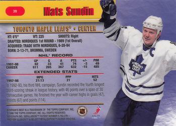 1998-99 Bowman's Best #39 Mats Sundin Back