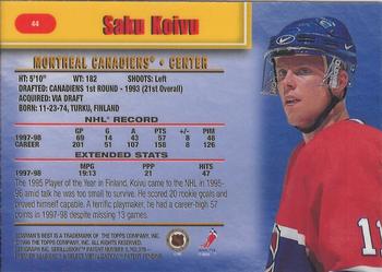 1998-99 Bowman's Best #44 Saku Koivu Back