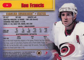 1998-99 Bowman's Best #50 Ron Francis Back