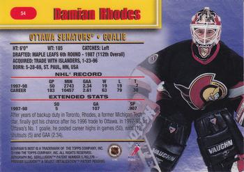 1998-99 Bowman's Best #54 Damian Rhodes Back