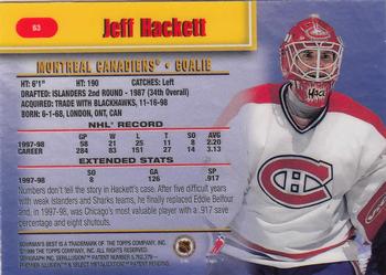 1998-99 Bowman's Best #63 Jeff Hackett Back