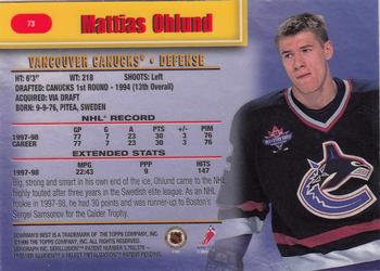 1998-99 Bowman's Best #73 Mattias Ohlund Back