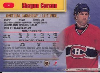 1998-99 Bowman's Best #98 Shayne Corson Back