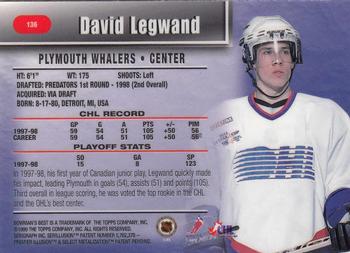 1998-99 Bowman's Best #136 David Legwand Back