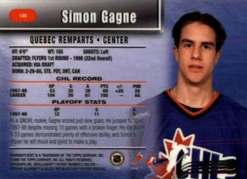 1998-99 Bowman's Best #140 Simon Gagne Back