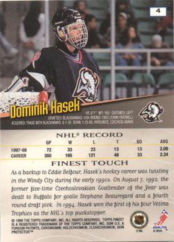 1998-99 Finest #4 Dominik Hasek Back