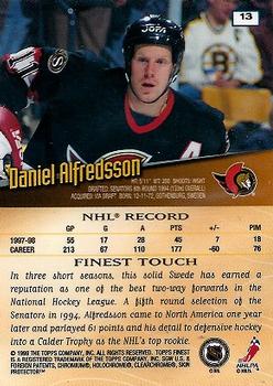 1998-99 Finest #13 Daniel Alfredsson Back