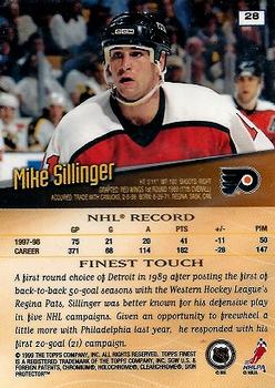 1998-99 Finest #28 Mike Sillinger Back