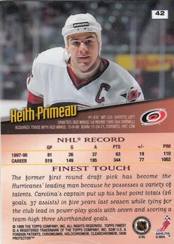 1998-99 Finest #42 Keith Primeau Back