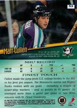1998-99 Finest #53 Matt Cullen Back
