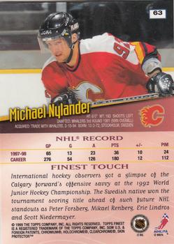 1998-99 Finest #63 Michael Nylander Back