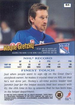 1998-99 Finest #64 Wayne Gretzky Back